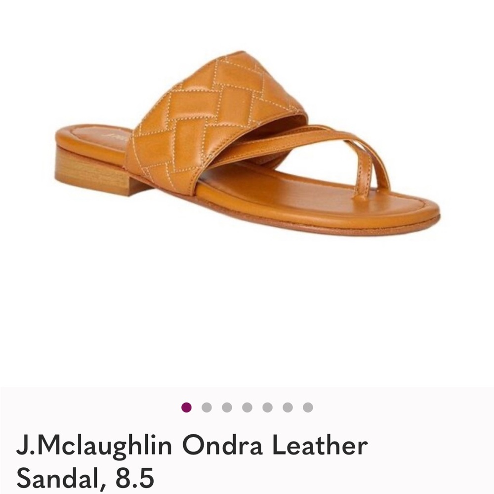 New J. McLaughlin Ondra flat Quilted Leather Sandal - Brown